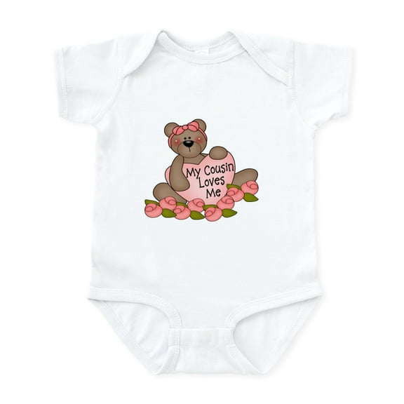 CafePress - My Cousin Loves Me CUTE Bear Infant Bodysuit - Baby Light Bodysuit, Size Newborn - 24 Months