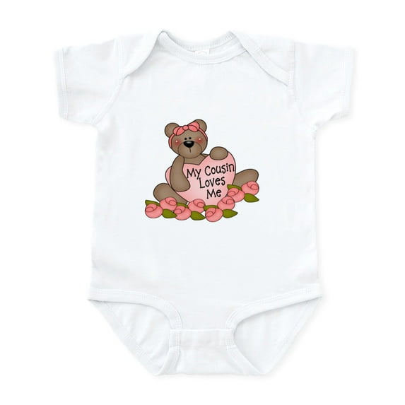 CafePress - My Cousin Loves Me CUTE Bear Infant Bodysuit - Baby Light Bodysuit, Size Newborn - 24 Months