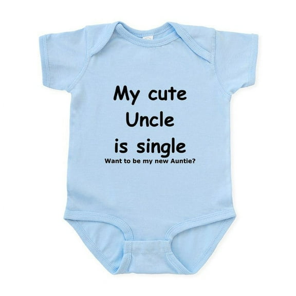 CafePress - My Cute Uncle Is Single Infant Bodysuit - Baby Light Bodysuit, Size Newborn - 24 Months