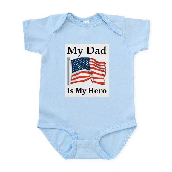 CafePress - My Dad Is My Hero Military Infant Bodysuit - Baby Light Bodysuit, Size Newborn - 24 Months