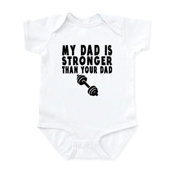 CafePress - My Dad Is Stronger Than Your Dad Body Suit - Baby Light Bodysuit, Size Newborn - 24 Months