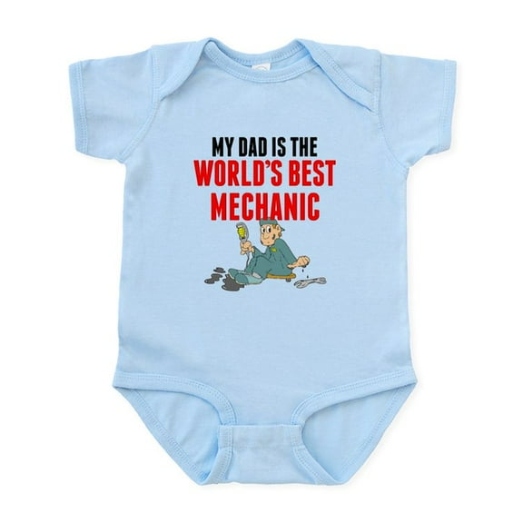 CafePress - My Dad Is The Worlds Best Mechanic Body Suit - Baby Light Bodysuit, Size Newborn - 24 Months