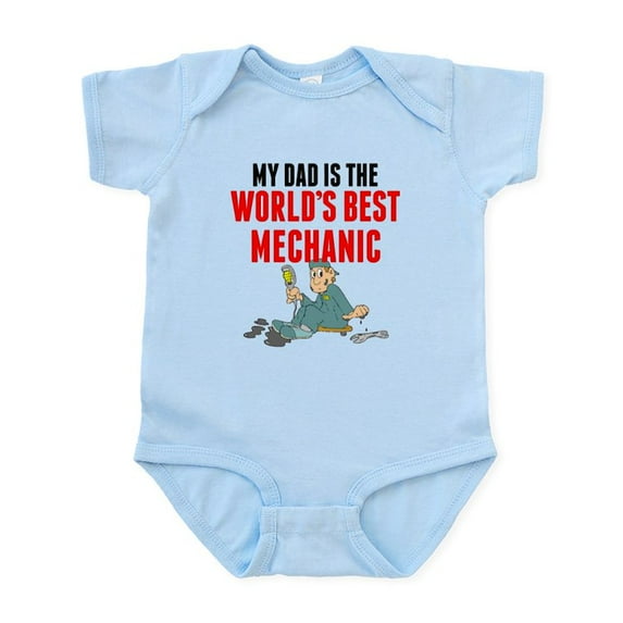 CafePress - My Dad Is The Worlds Best Mechanic Body Suit - Baby Light Bodysuit, Size Newborn - 24 Months