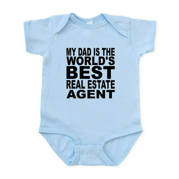 CafePress - My Dad Is The Worlds Best Real Estate Agent Body S - Baby Light Bodysuit, Size Newborn - 24 Months