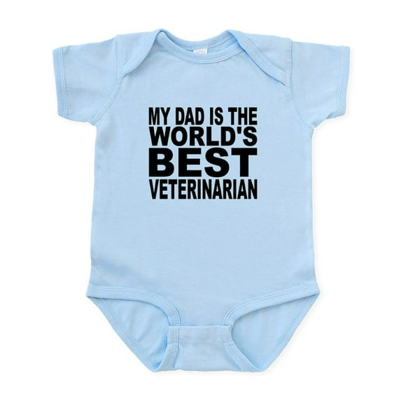 CafePress - My Dad Is The Worlds Best Veterinarian Body Suit - Baby Light Bodysuit, Size Newborn - 24 Months