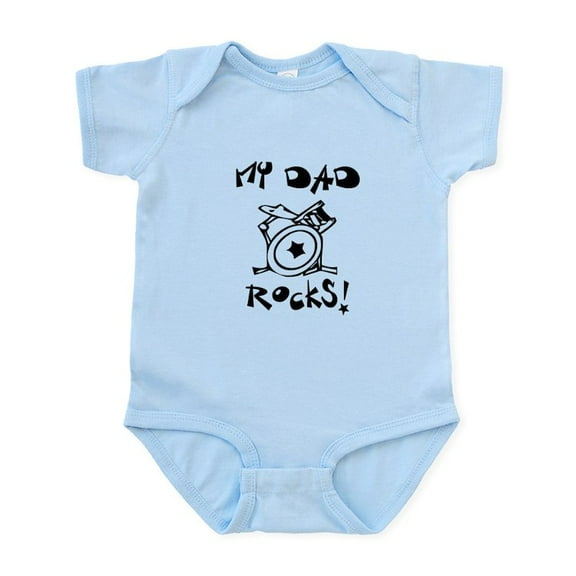 CafePress - My Dad Rocks (Drums) Infant Bodysuit - Baby Light Bodysuit, Size Newborn - 24 Months