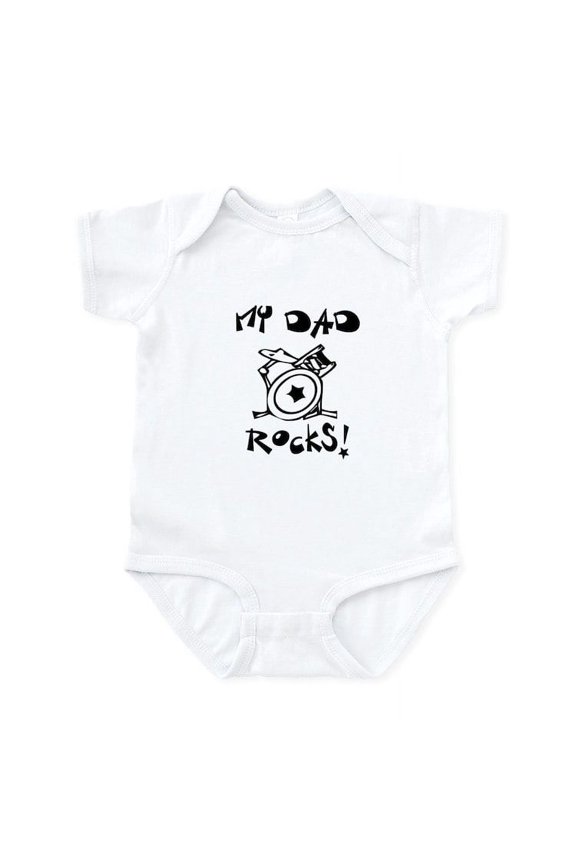 - My Dad Rocks (Drums) Infant Bodysuit - Baby Light Bodysuit, Size Newborn - 24 Months