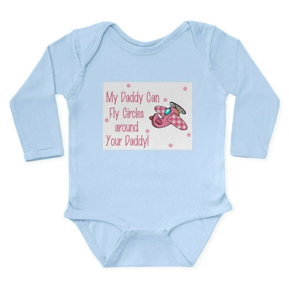 CafePress - My Daddy Can Fly Circles Around Body Suit - Long Sleeve Cotton Baby Bodysuit