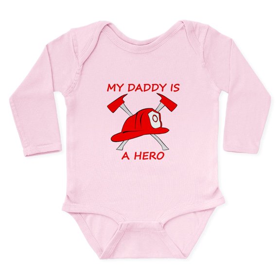 CafePress - My Daddy Is A Hero Body Suit - Long Sleeve Cotton Baby Bodysuit