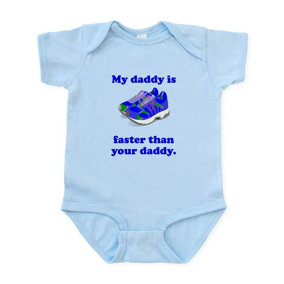 CafePress - My Daddy Is Faster Body Suit - Baby Light Bodysuit, Size Newborn - 24 Months