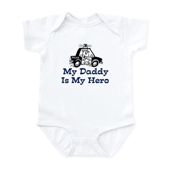 CafePress - My Daddy Is My Hero (Policema Infant Bodysuit - Baby Light Bodysuit, Size Newborn - 24 Months
