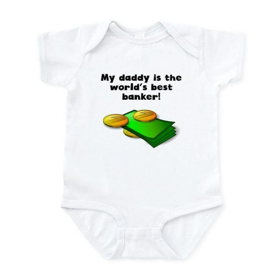 CafePress - My Daddy Is The Words Best Banker Body Suit - Baby Light Bodysuit, Size Newborn - 24 Months