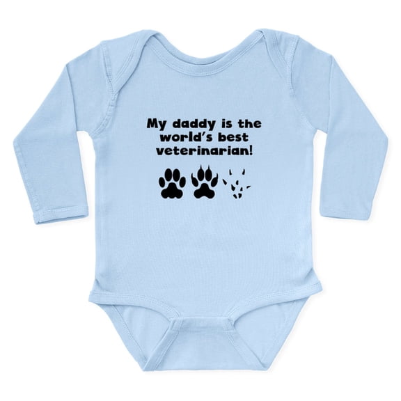 CafePress - My Daddy Is The Words Best Veterinarian Body Suit - Long Sleeve Cotton Baby Bodysuit