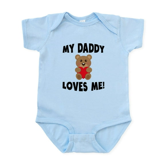 CafePress - My Daddy Loves Me Teddy Bear Body Suit - Baby Light Bodysuit, Size Newborn - 24 Months