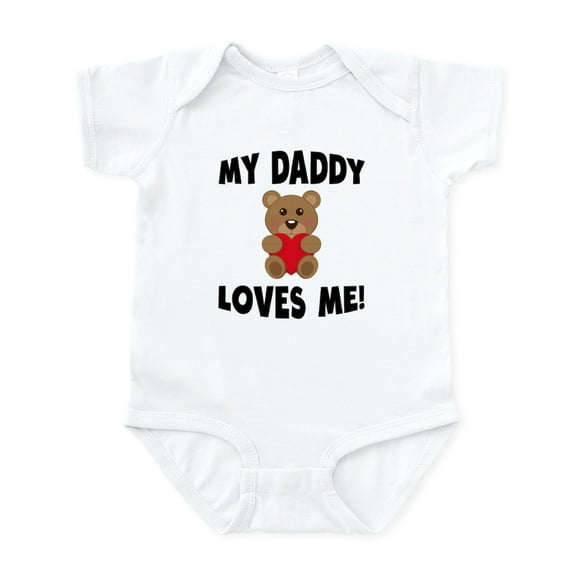 CafePress - My Daddy Loves Me Teddy Bear Body Suit - Baby Light Bodysuit, Size Newborn - 24 Months