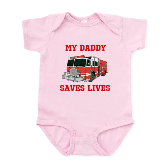 CafePress - My Daddy Saves Lives Body Suit - Baby Light Bodysuit, Size Newborn - 24 Months