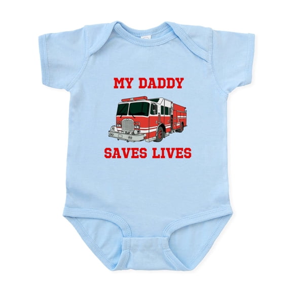 CafePress - My Daddy Saves Lives Body Suit - Baby Light Bodysuit, Size Newborn - 24 Months