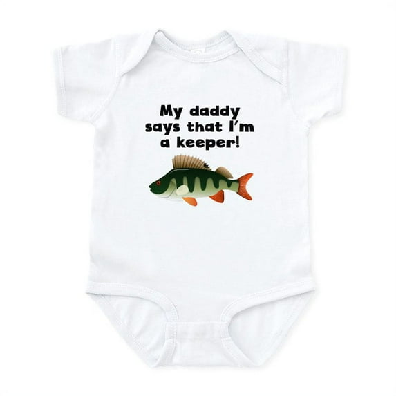 CafePress - My Daddy Says Im A Keeper Body Suit - Baby Light Bodysuit, Size Newborn - 24 Months