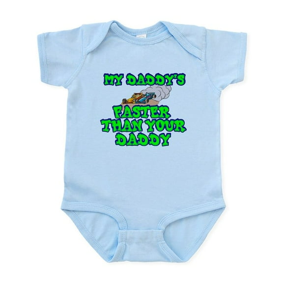 CafePress - My Daddy's Faster... Infant Bodysuit - Baby Light Bodysuit, Size Newborn - 24 Months