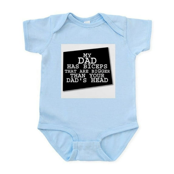 CafePress - My_Dads_BICEPS_HR Body Suit - Baby Light Bodysuit, Size Newborn - 24 Months
