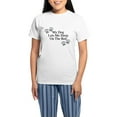 thumbnail image 1 of CafePress - My Dog Lets Me Sleep On The Bed Pajamas - Women's Short Sleeve Print T-Shirt and Pants Light Cotton Pajama Set, 1 of 7