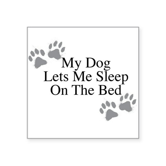 CafePress - My Dog Lets Me Sleep On The Bed - Square Sticker 3" x 3"