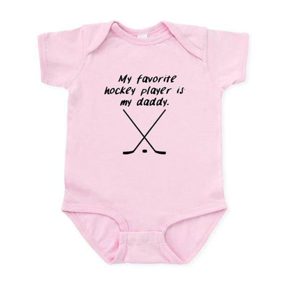 CafePress - My Favorite Hockey Player Is My Daddy Body Suit - Baby Light Bodysuit, Size Newborn - 24 Months