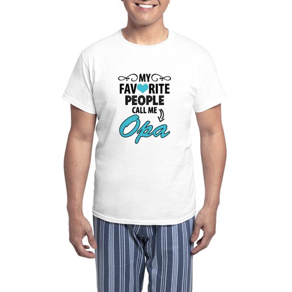 CafePress - My Favorite People Call Me Opa Pajamas - Men's Light Loose Fit Cotton Pajama Set