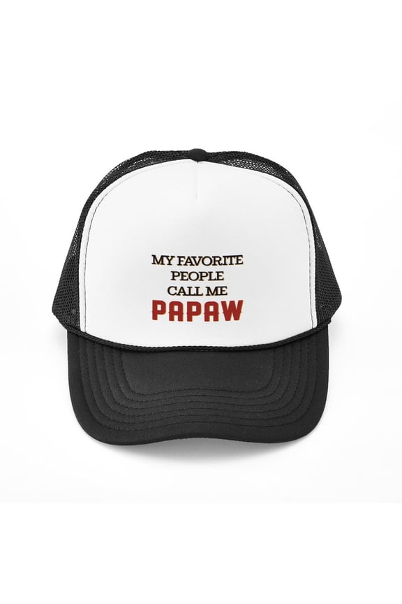 - My Favorite People Call Me Papaw - Adjustable Unisex Printed Trucker Hat with Mesh Back