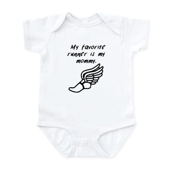 CafePress - My Favorite Runner Is My Mommy Body Suit - Baby Light Bodysuit, Size Newborn - 24 Months