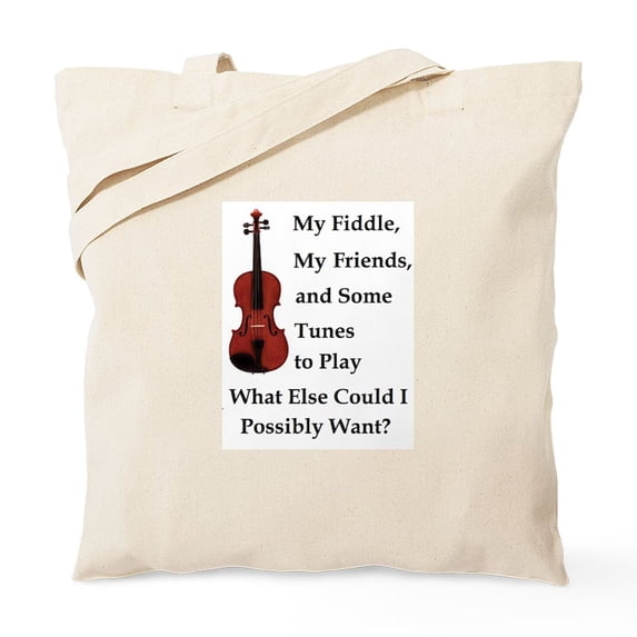 CafePress - My Fiddle, My Friends, And Tunes Tote Bag - Unisex Canvas Tote Bag, Beige, 1-Piece