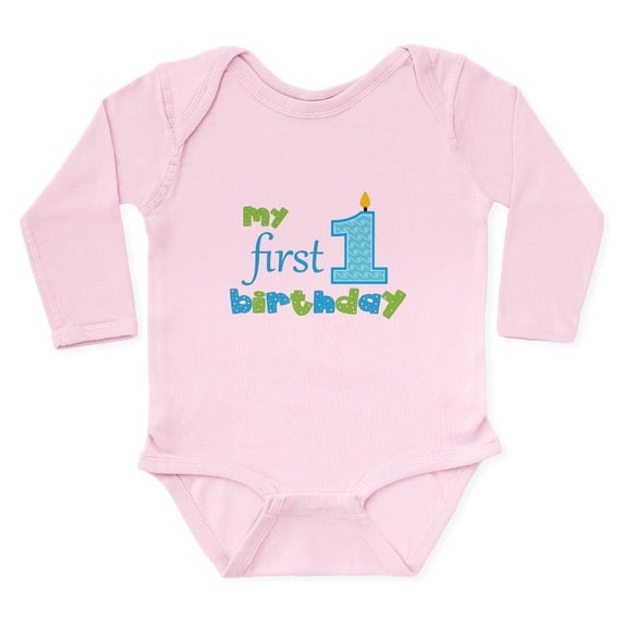 CafePress - My First Birthday Body Suit - Long Sleeve Cotton Baby Bodysuit