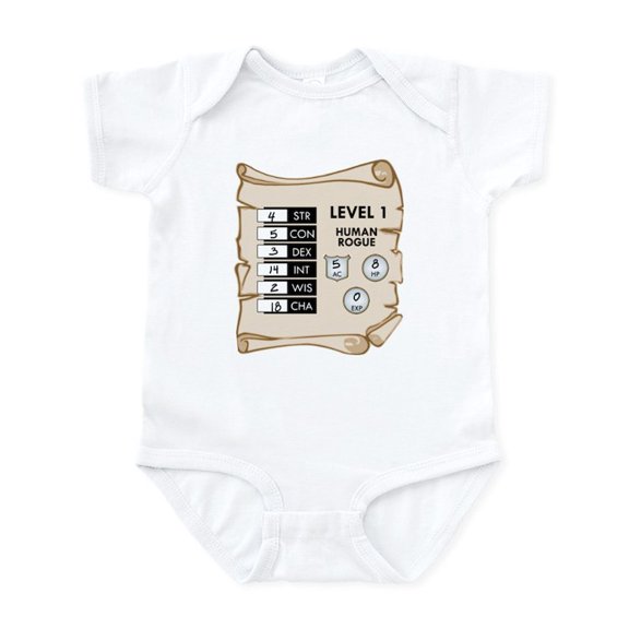 CafePress - My First Character Sheet: Longsleeve Onesie Body S - Baby Light Bodysuit, Size Newborn - 24 Months
