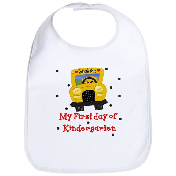 CafePress - My First Day Of Kindergarten Baby Infant Bib - Cute Cotton Cloth Baby Bib, Toddler Bib