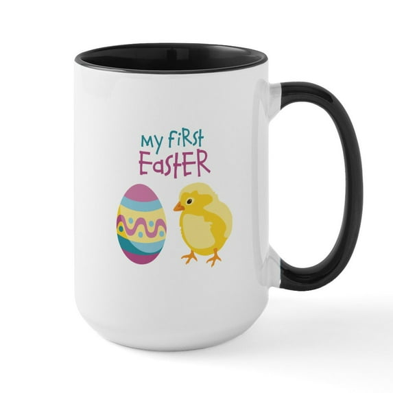 CafePress - My First Easter Mugs - 15 oz Ceramic Large White Novelty Mug