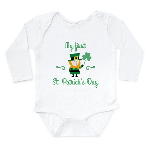 CafePress - My First St. Patrick's Day Long Sleeve Infant Body - Long Sleeve Cotton Baby Bodysuit