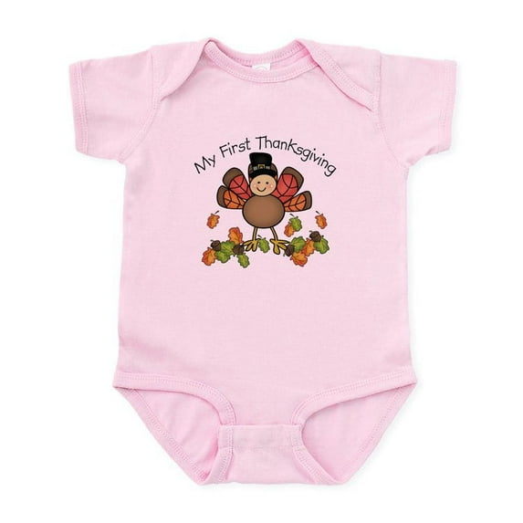 CafePress - My First Thanksgiving TURKEY Infant Bodysuit - Baby Light Bodysuit, Size Newborn - 24 Months