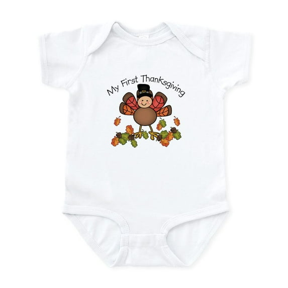 CafePress - My First Thanksgiving TURKEY Infant Bodysuit - Baby Light Bodysuit, Size Newborn - 24 Months