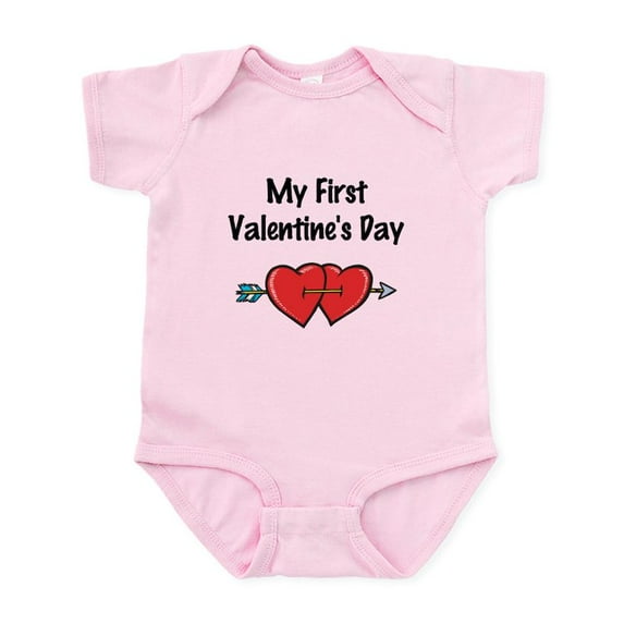 CafePress - My First Valentine's Day Infant Bodysuit - Baby Light Bodysuit, Size Newborn - 24 Months