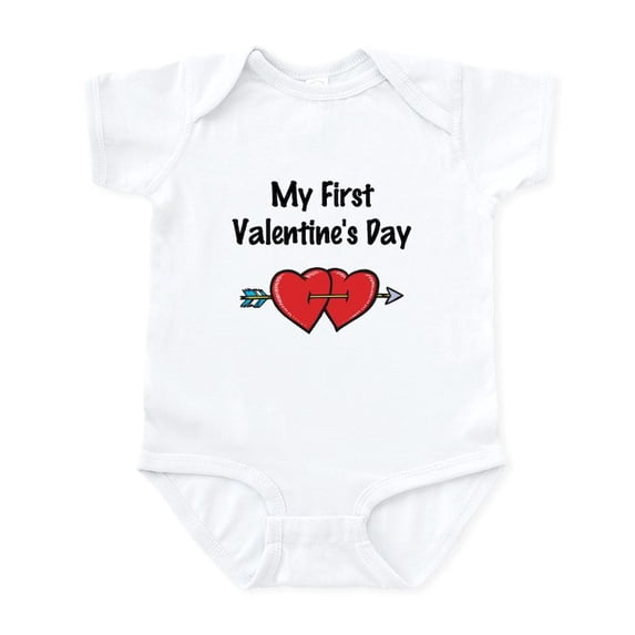 CafePress - My First Valentine's Day Infant Bodysuit - Baby Light Bodysuit, Size Newborn - 24 Months