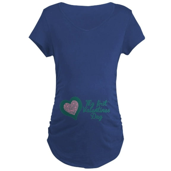 CafePress - My First Valentines Day Maternity Maternity T Shir - Maternity Dark T-Shirt
