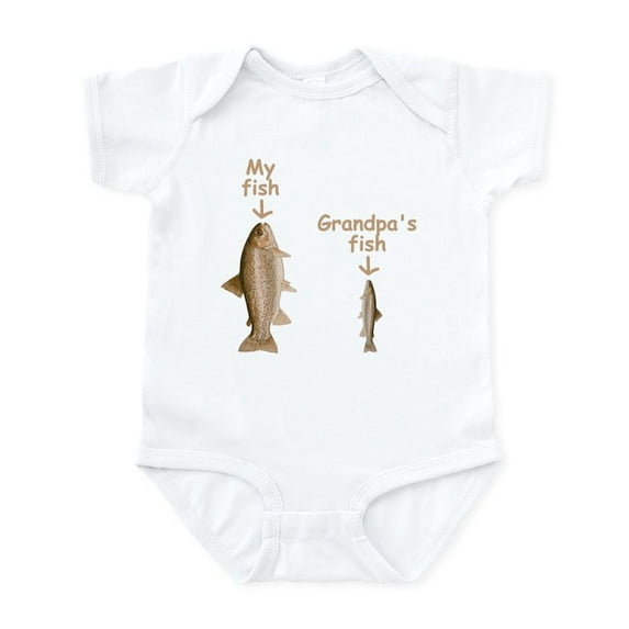 CafePress - My Fish, Grandpas Fish - Baby Light Bodysuit, Size Newborn - 24 Months