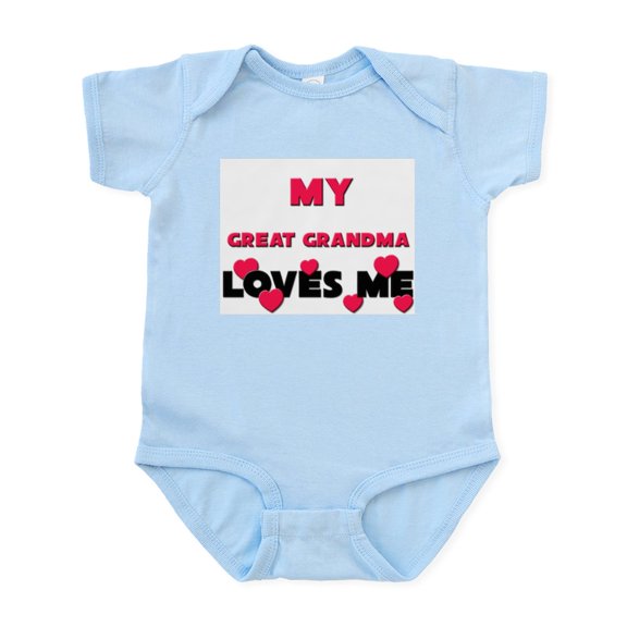CafePress - My GREAT GRANDMA Loves Me Infant Bodysuit - Baby Light Bodysuit, Size Newborn - 24 Months