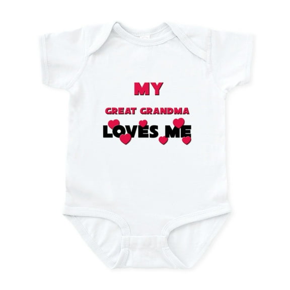 CafePress - My GREAT GRANDMA Loves Me Infant Bodysuit - Baby Light Bodysuit, Size Newborn - 24 Months