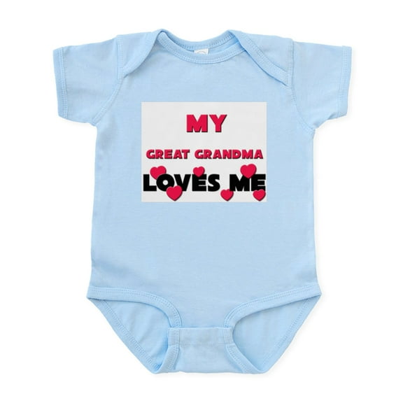 CafePress - My GREAT GRANDMA Loves Me Infant Bodysuit - Baby Light Bodysuit, Size Newborn - 24 Months