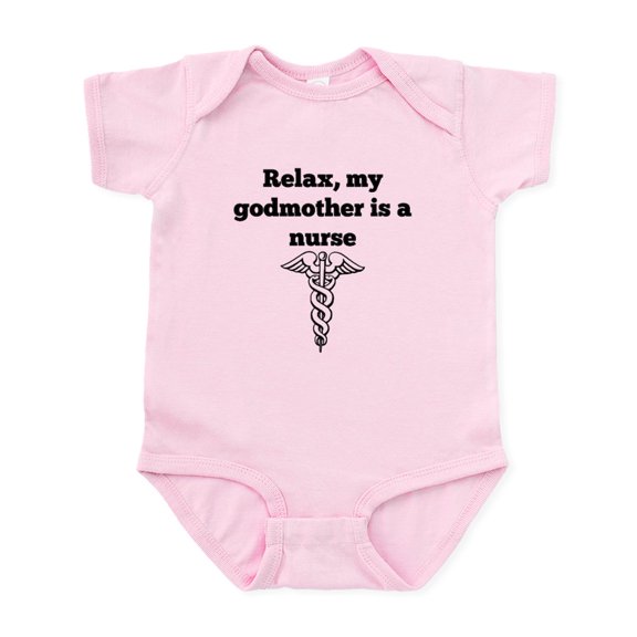CafePress - My Godmother Is A Nurse Body Suit - Baby Light Bodysuit, Size Newborn - 24 Months