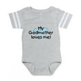 thumbnail image 1 of CafePress - My Godmother Loves Me Bl - Cute Infant Baby Football Bodysuit, 1 of 3