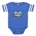 thumbnail image 1 of CafePress - My Godmother Loves Me Bl - Cute Infant Baby Football Bodysuit, 1 of 3