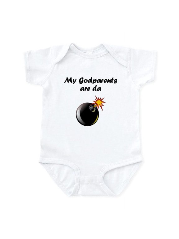 - My Godparents Are Da Bomb Body Suit - Baby Light Bodysuit, Size Newborn - 24 Months