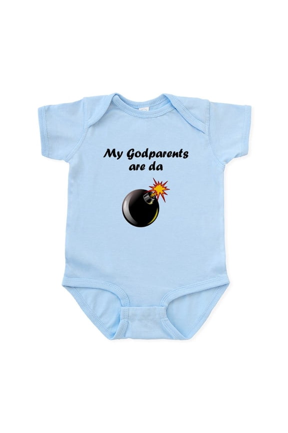 - My Godparents Are Da Bomb Body Suit - Baby Light Bodysuit, Size Newborn - 24 Months